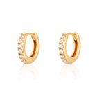 Huggie Earrings with Clear Stones