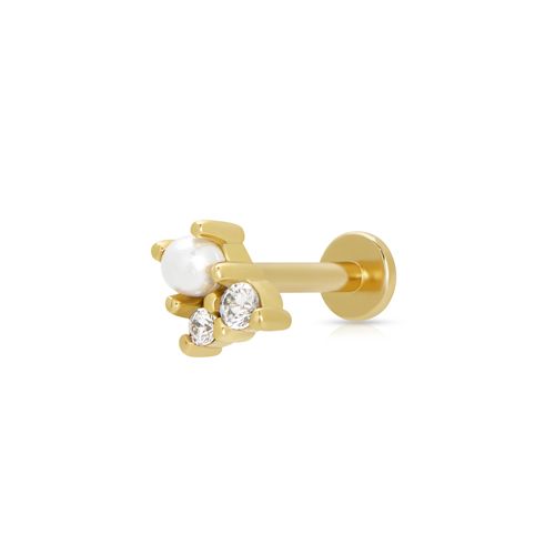 Pearl & Sparkle Single Flat Back Earring