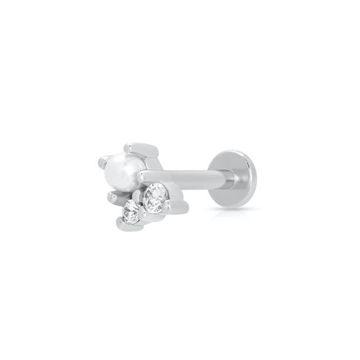 Pearl & Sparkle Single Flat Back Earring