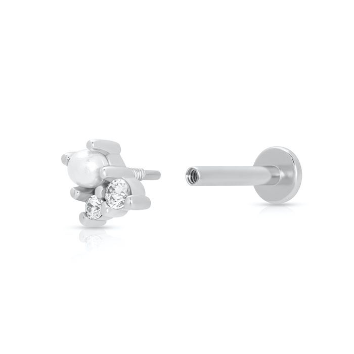Pearl & Sparkle Single Flat Back Earring