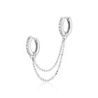 Clear Stone Double Chain Huggie Earring