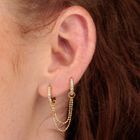 Clear Stone Double Chain Huggie Earring