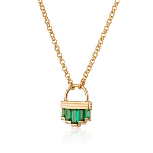 Emerald Green Art Deco Necklace