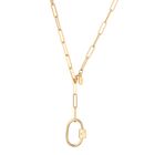 Oval Carabiner Long Link Chain Necklace