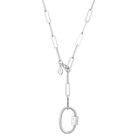 Oval Carabiner Long Link Chain Necklace