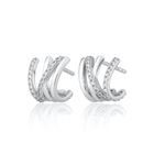Crossed Illusion Hoop Stud Earrings