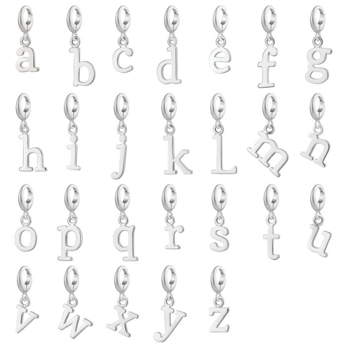 Silver Initial Letter Charms