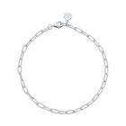 Silver Oval Link Charm Bracelet