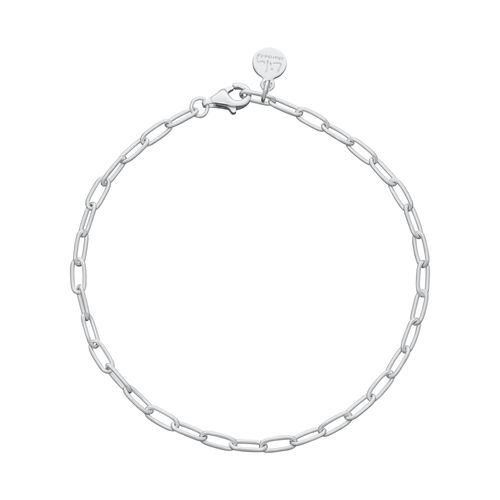 Silver Oval Link Charm Bracelet