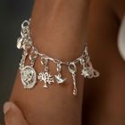 Silver Oval Link Charm Bracelet
