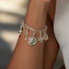 Silver Oval Link Charm Bracelet