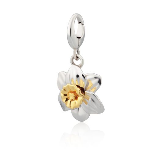 Silver Daffodil Flower Charm