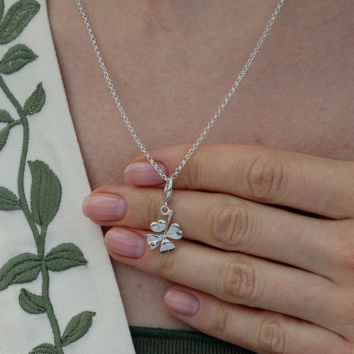 Silver Four Leaf Clover Charm
