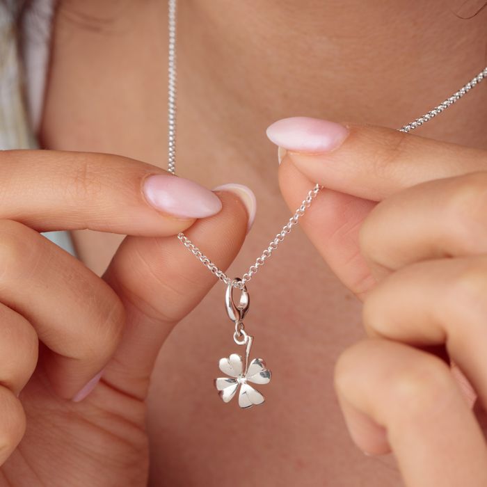 Silver Four Leaf Clover Charm