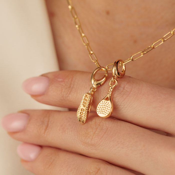 Gold Padel Racket Charm