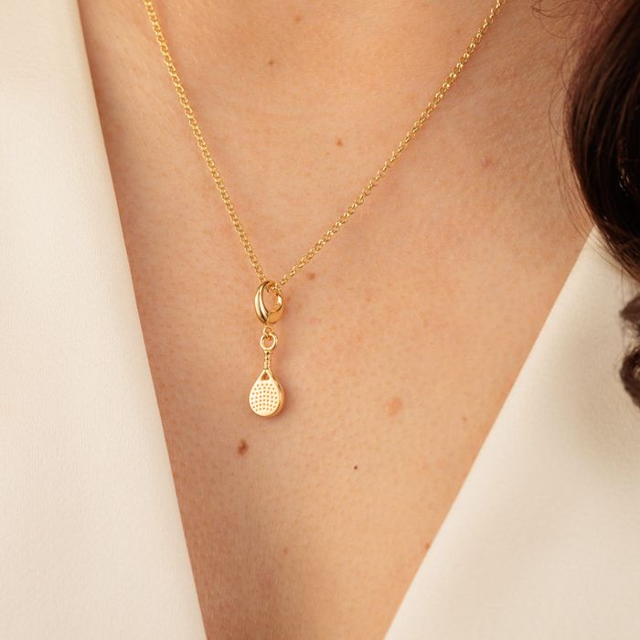Gold Padel Racket Charm