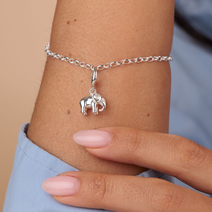 Silver Elephant Charm