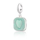 Silver Turquoise Heart Locket Charm