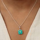 Silver Turquoise Heart Locket Charm
