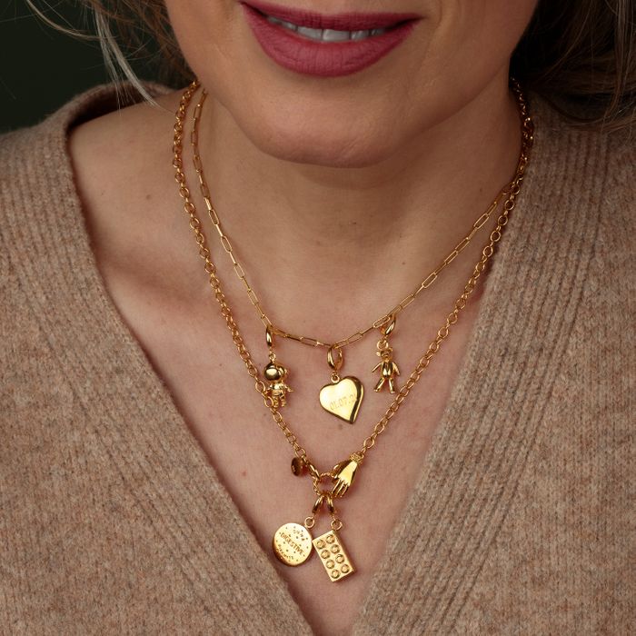 Gold In Safe Hands Charm Collector Necklace