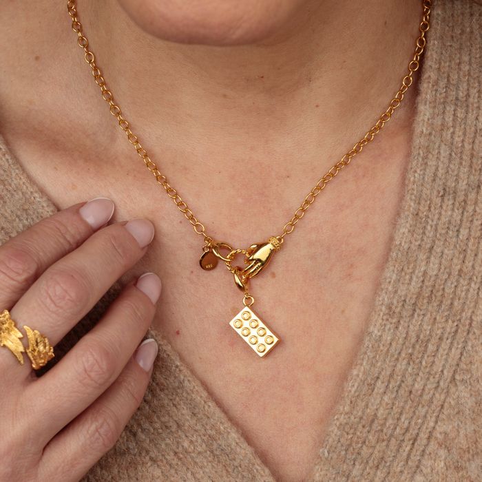 Gold In Safe Hands Charm Collector Necklace