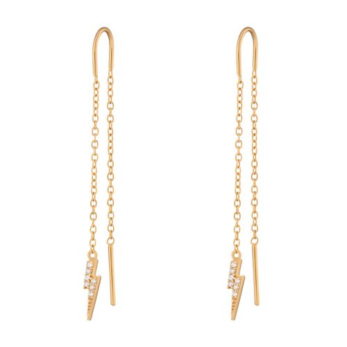 Sparkling Lightning Bolt Threader Earrings