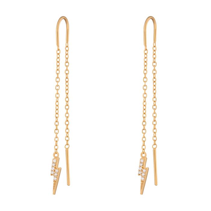 Sparkling Lightning Bolt Threader Earrings