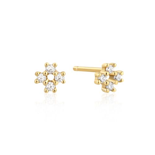 Gold Clover Stud Earrings