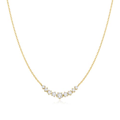 Gold Graduated Pavé Arc Necklace