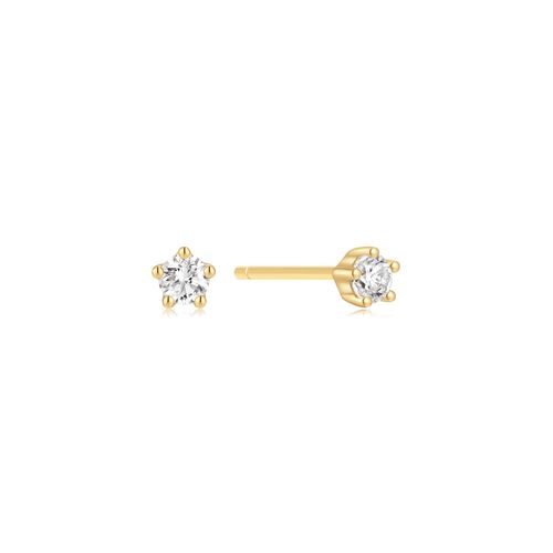 Gold Mini Five-Prong Sparkle Stud Earrings