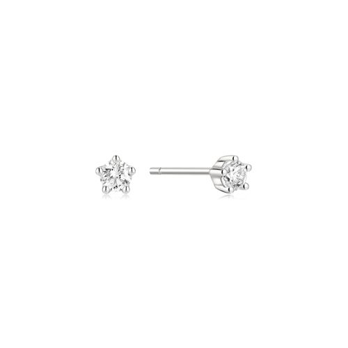 Silver Mini Five-Prong Sparkle Stud Earrings