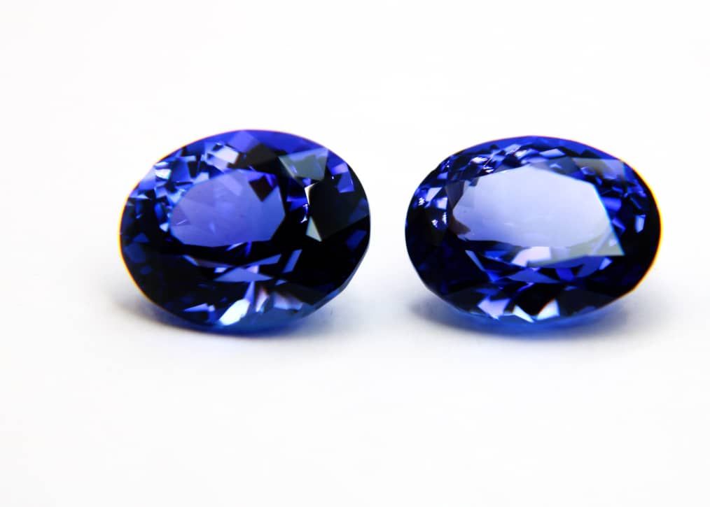 A Striking Pair of Natural Tanzanites – 8.8cts of Violet-Blue Brilliance by GEMWORLD LIMITED