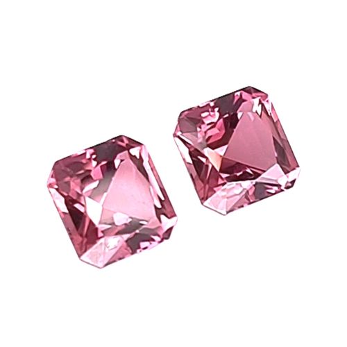 Elegant 8.28ct Pink Tourmaline Pair – Asscher & Radiant Cut Brilliance BY GEMWORLD LIMITIED 