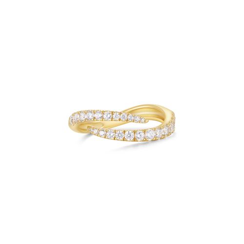 Gold Spiral Pavé Adjustable Ring