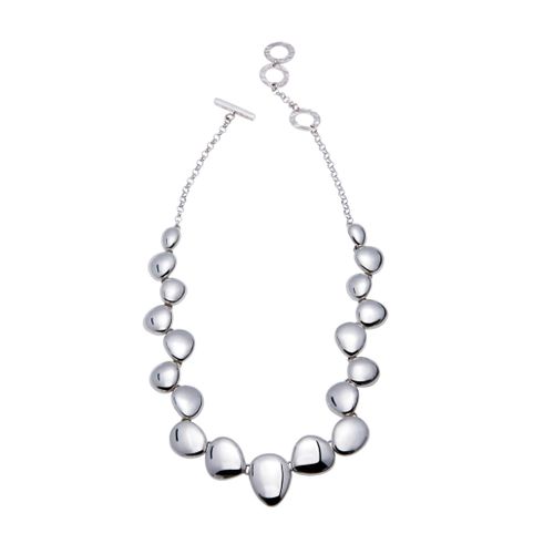 Polished Pebble Silver Necklace