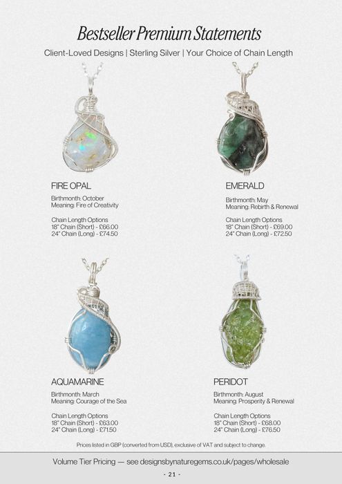 Bestseller Premium Statements - Sterling Silver