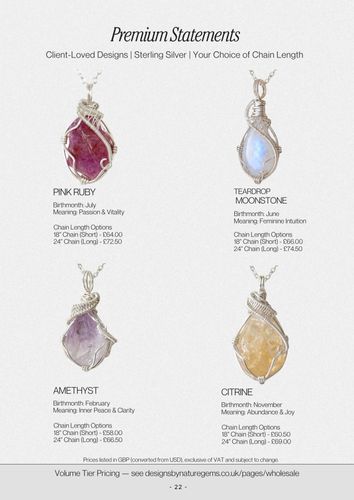Premium Statements II - Sterling Silver - Pink Ruby, Teardrop Moonstone, Amethyst & Citrine