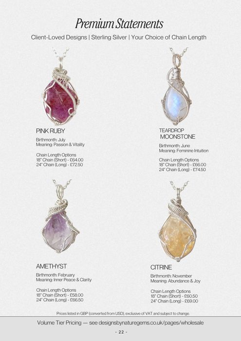 Premium Statements II - Sterling Silver - Pink Ruby, Teardrop Moonstone, Amethyst & Citrine