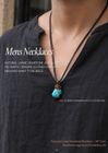 Men's Large Stone Pendants - Bronze Collection - Leather Cord Necklaces