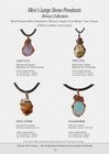 Men's Large Stone Pendants - Bronze Collection - Leather Cord Necklaces