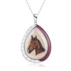 SIlk Embroidered Horse (Necklace) 