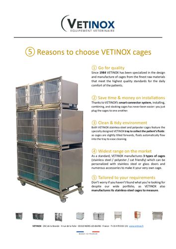 5 Reasons to go for VETINOX cages