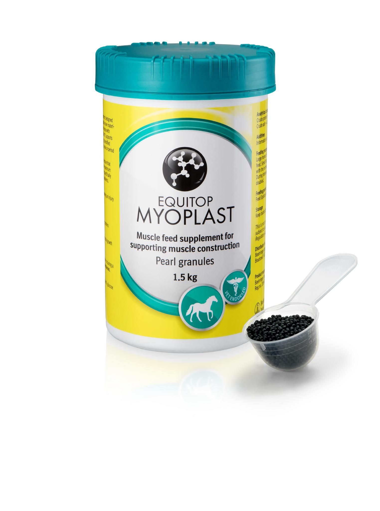 New consumer friendly packaging for Equitop Myoplast'