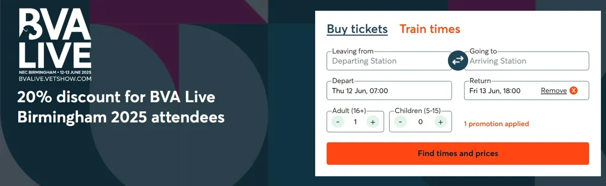 Train Offer Header - 20% off