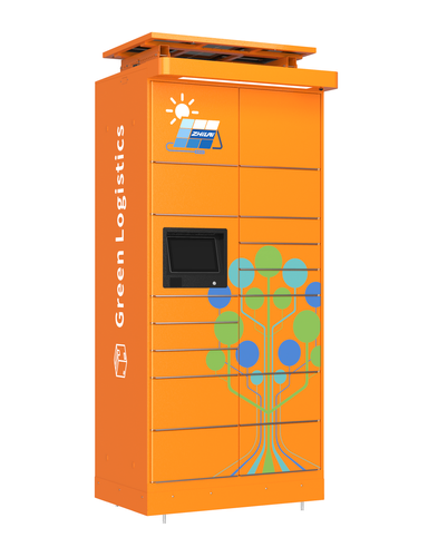 Low-power, solar-powered parcel lockers
