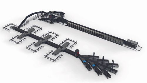 Modular sorting line for small and large parcels