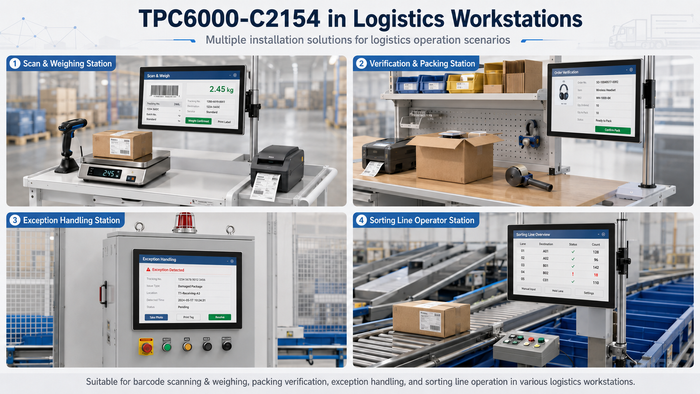 Optimize Smart Logistics Workstation Operations | Industrial Panel PC TPC6000-C2154
