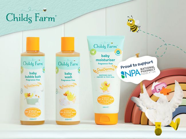 Childs Farm, the National Pharmacy Association's exclusive baby skincare partner.
