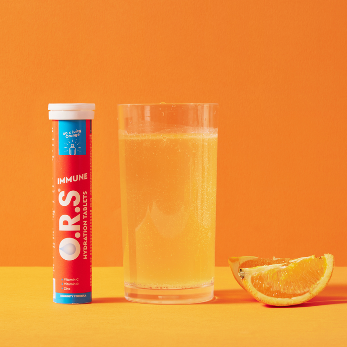 Immune Juicy Orange O.R.S Hydration Tablets - Tube of 20 Tablets