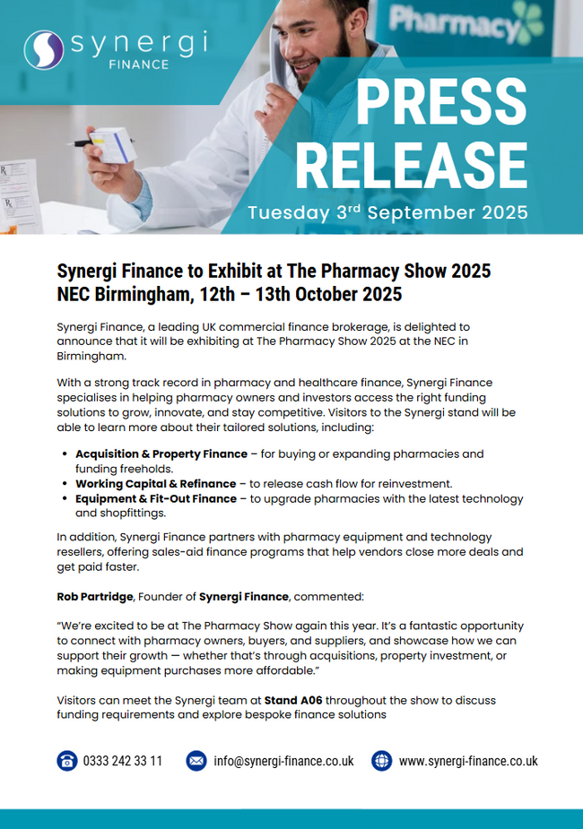 Synergi Finance to Exhibit at The Pharmacy Show 2025